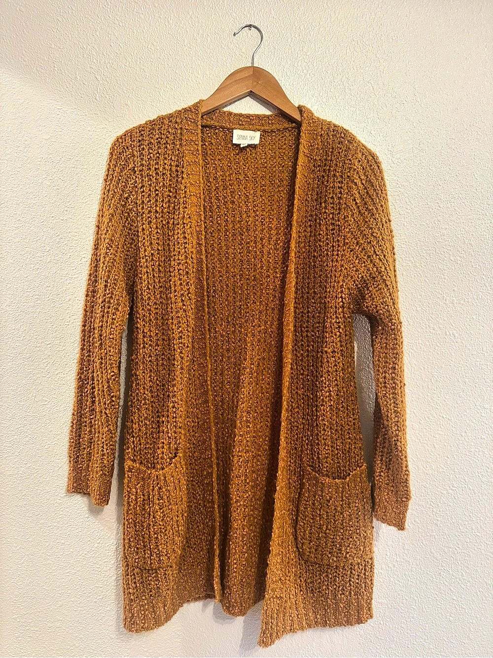 Sienna Sky Brown Open Front Cardigan